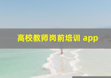 高校教师岗前培训 app